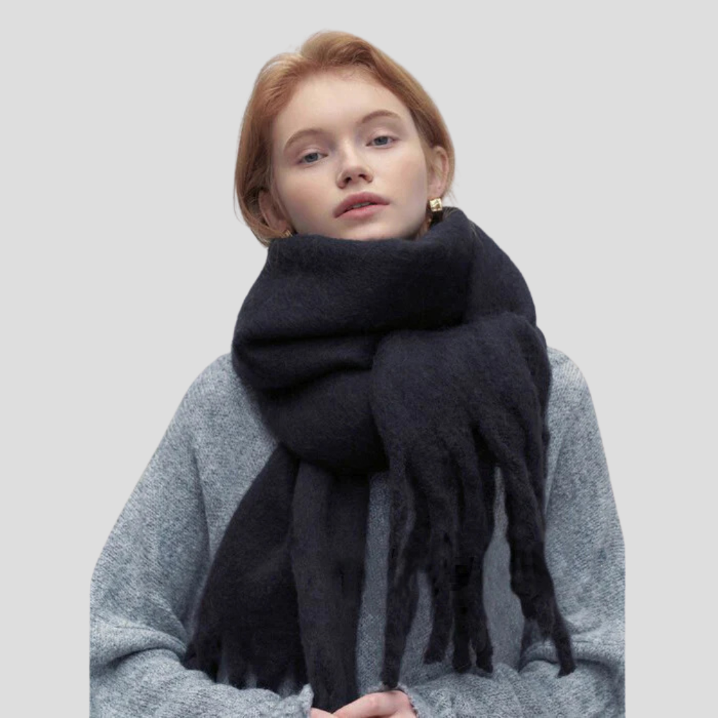 Écharpe à pompons pour femme