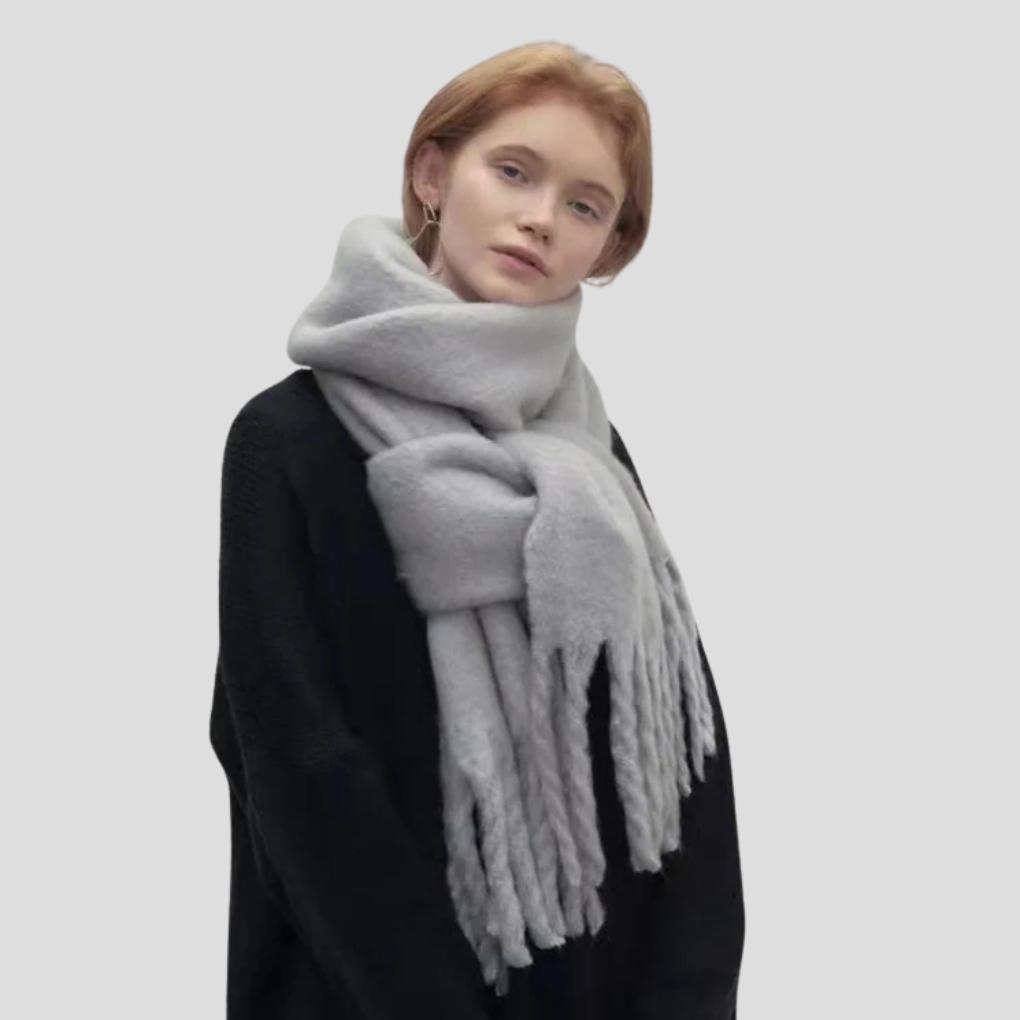 Écharpe à pompons pour femme