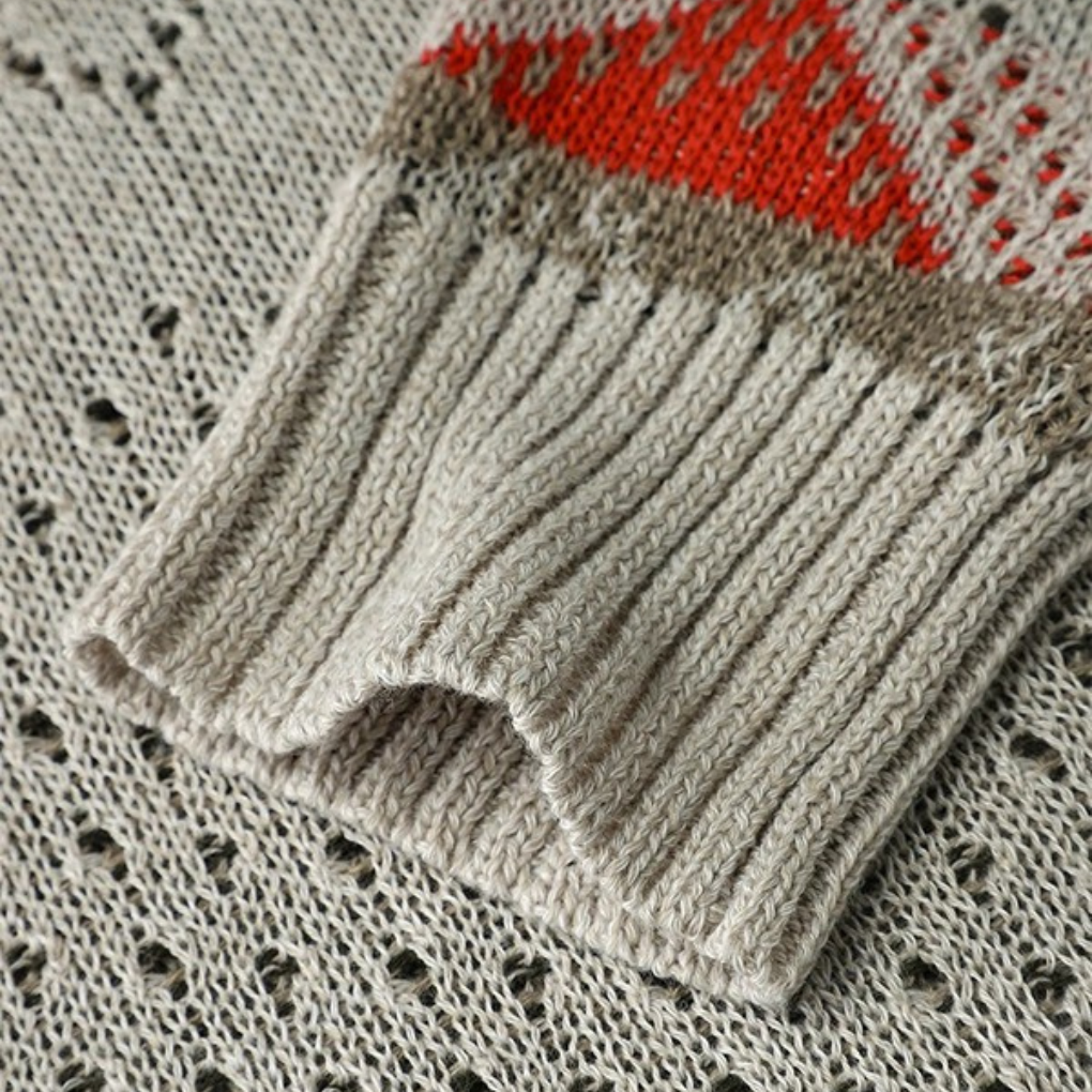 Pull à manches longues à imprimé géométrique pour femme