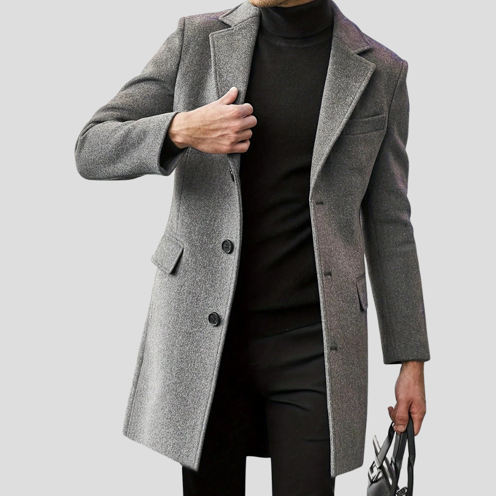 Pardessus classique à revers pour homme