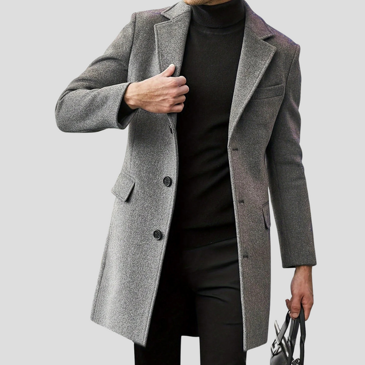 Pardessus classique à revers pour homme