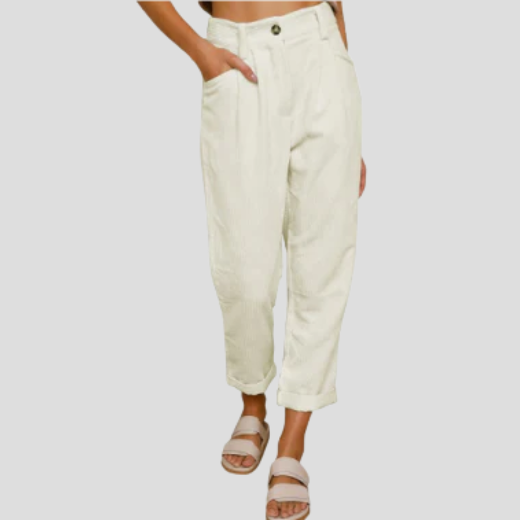 Pantalon élégant en velours côtelé – Style décontracté