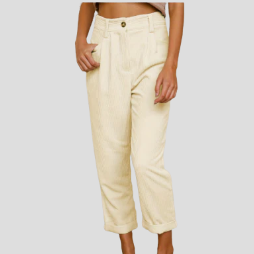 Pantalon élégant en velours côtelé – Style décontracté