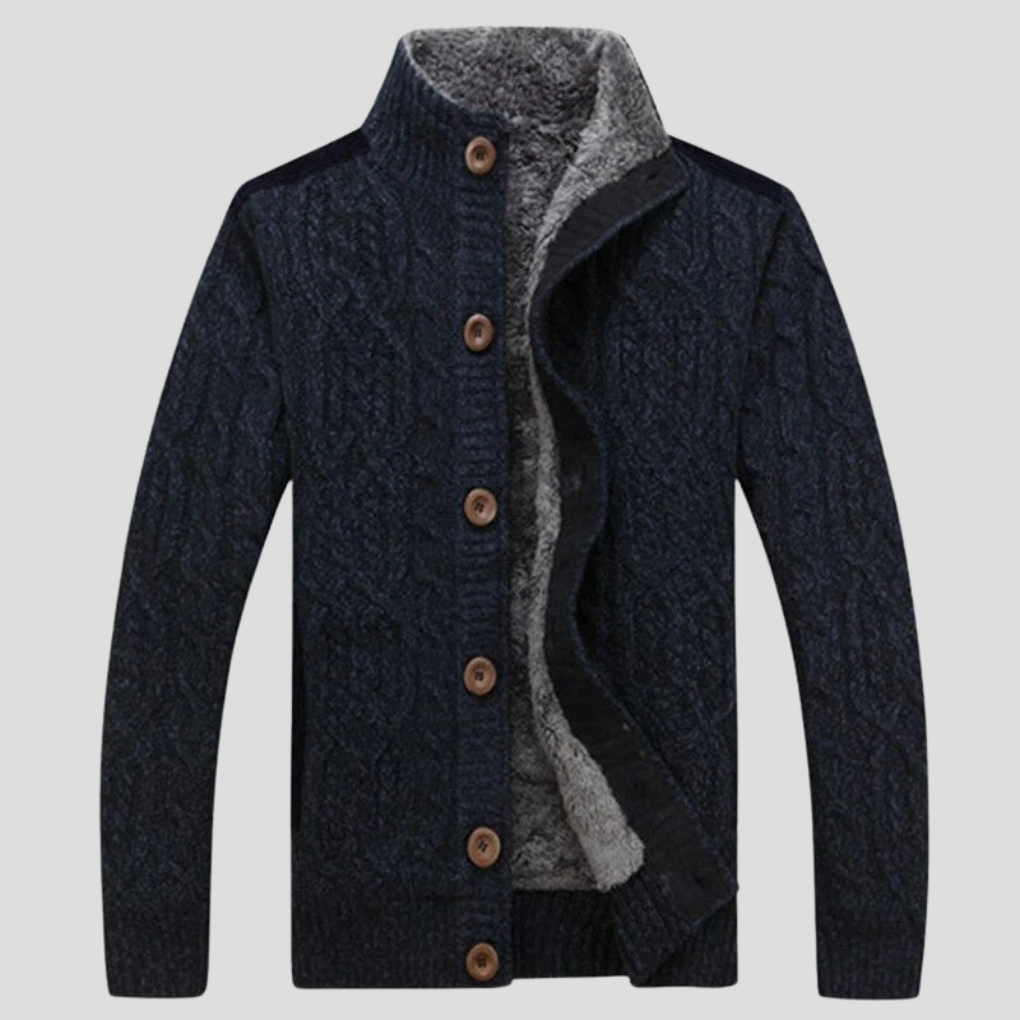 Cardigan doublé en peluche pour homme