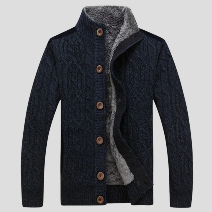 Cardigan doublé en peluche pour homme