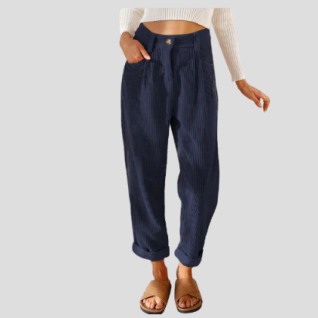 Pantalon élégant en velours côtelé – Style décontracté