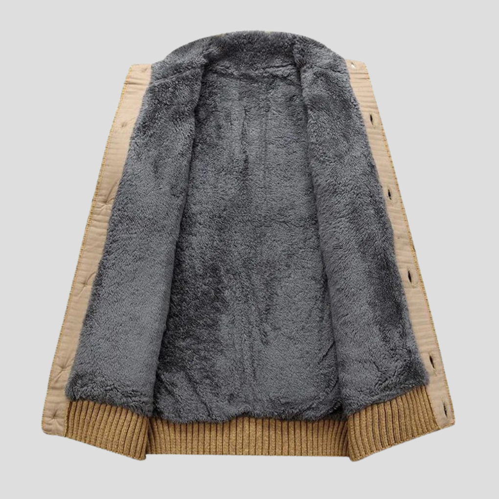 Cardigan doublé en peluche pour homme