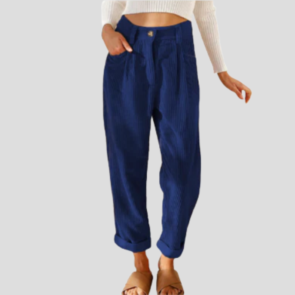 Pantalon élégant en velours côtelé – Style décontracté