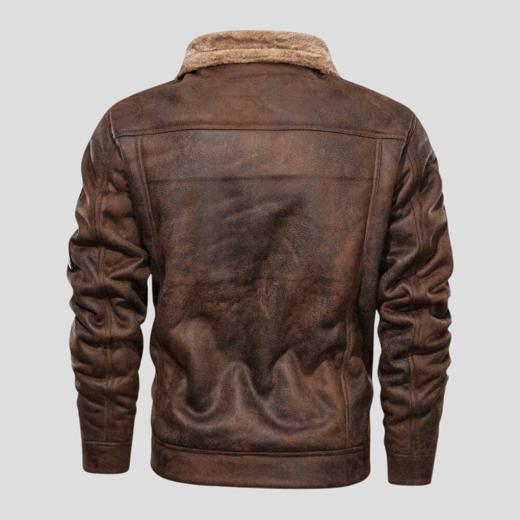 Veste de motard en daim pour homme