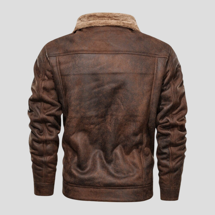 Veste de motard en daim pour homme