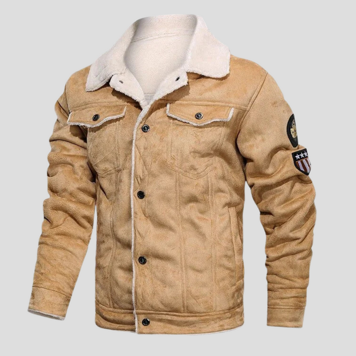 Veste de motard en daim pour homme