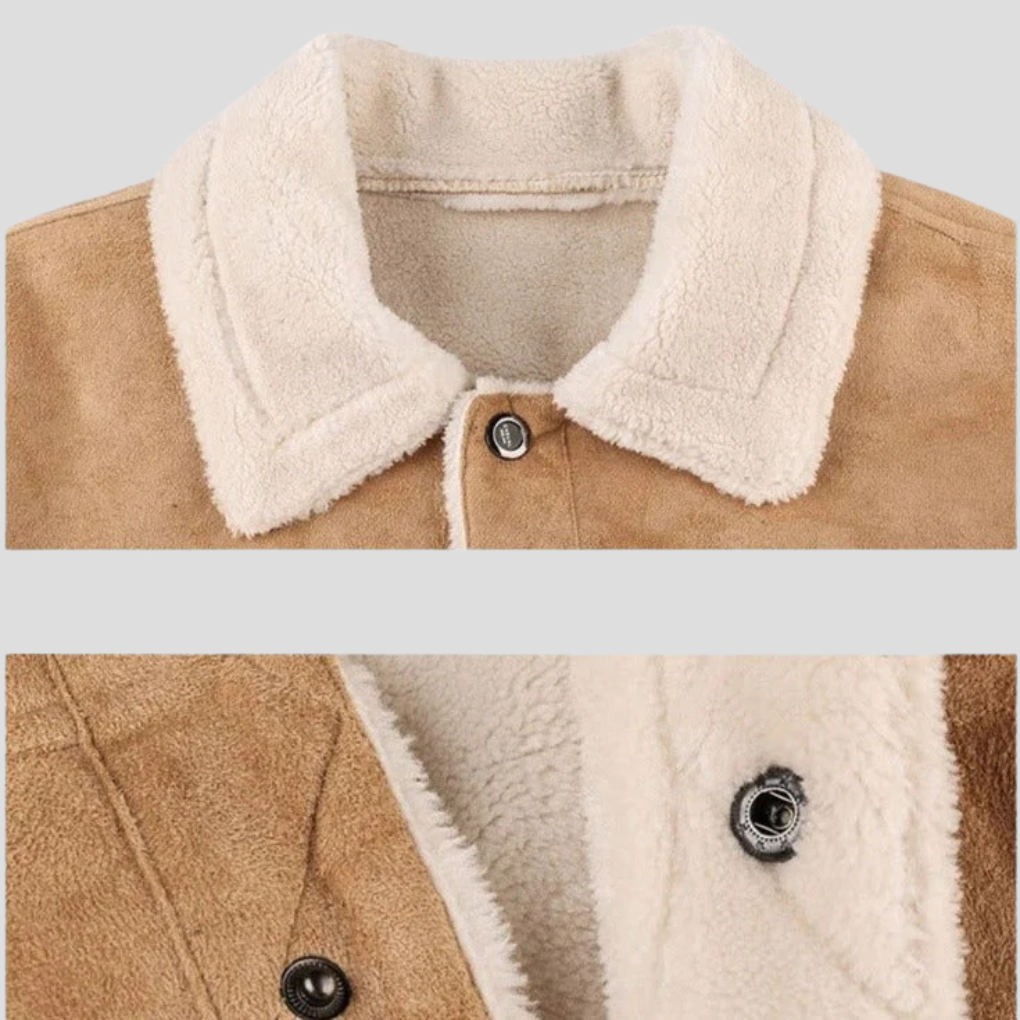 Veste de motard en daim pour homme