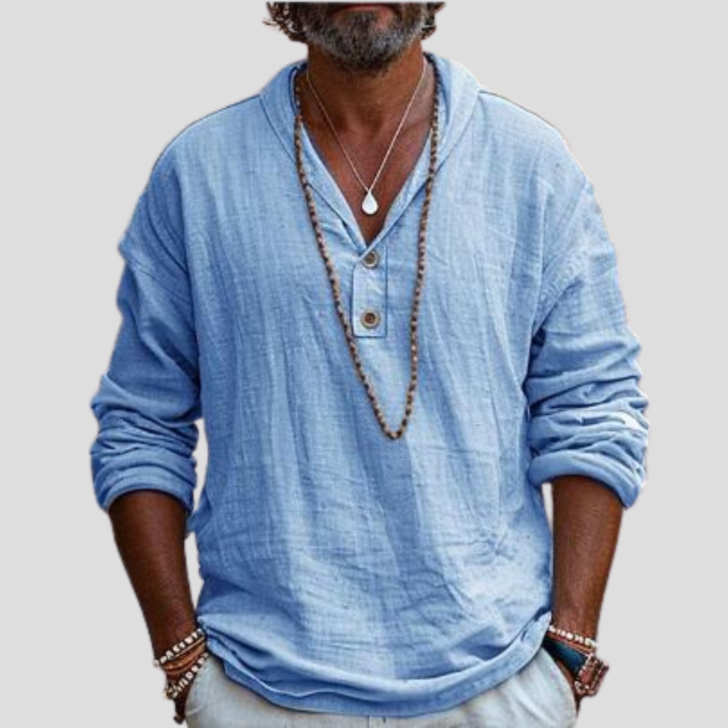 Chemise à manches longues en lin pour homme – Design raffiné et style décontracté