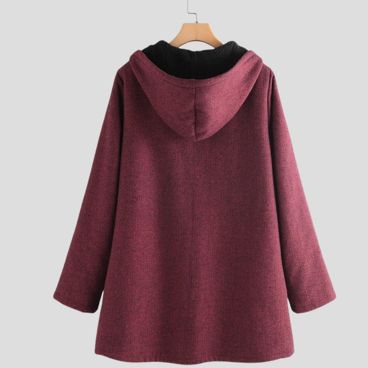 Manteau à capuche en polaire unie pour femme