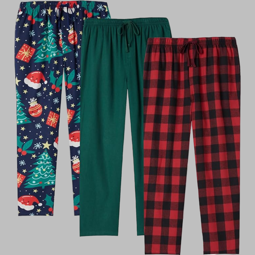 Lot de 3 bas de pyjama en flanelle pour homme