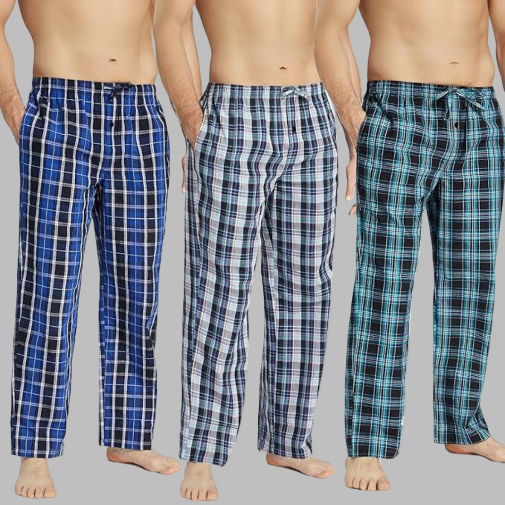 Lot de 3 bas de pyjama en flanelle pour homme