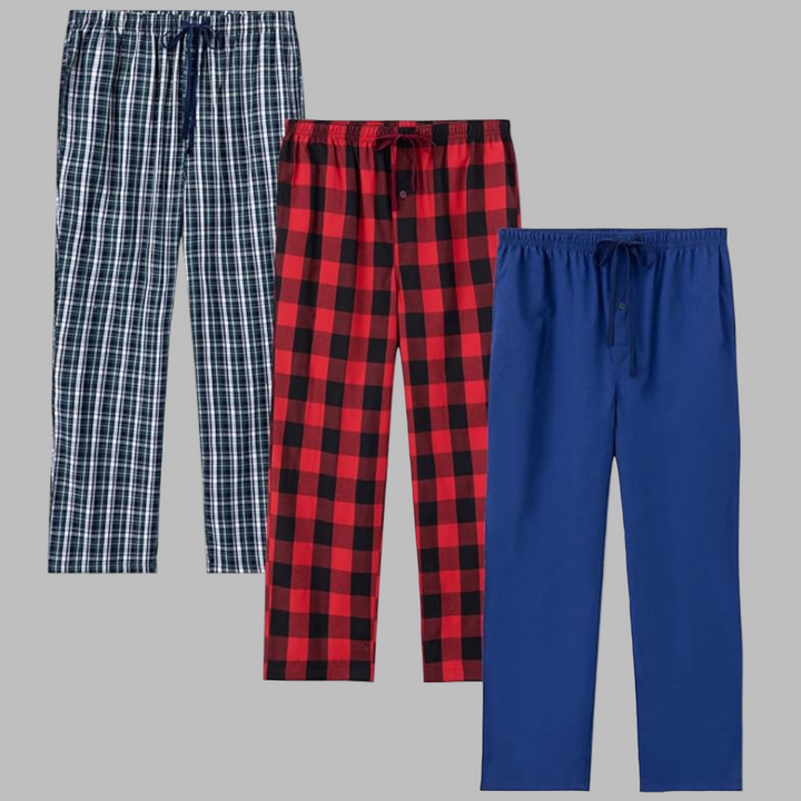 Lot de 3 bas de pyjama en flanelle pour homme