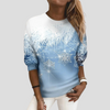 Sweat-shirt de Noël imprimé flocon de neige pour femme