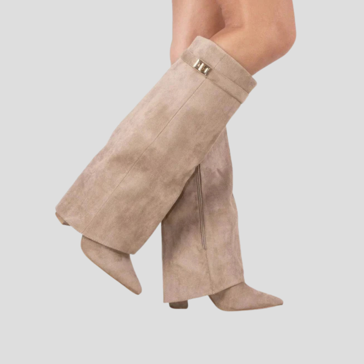 Bottes à talons hauts et à rabat