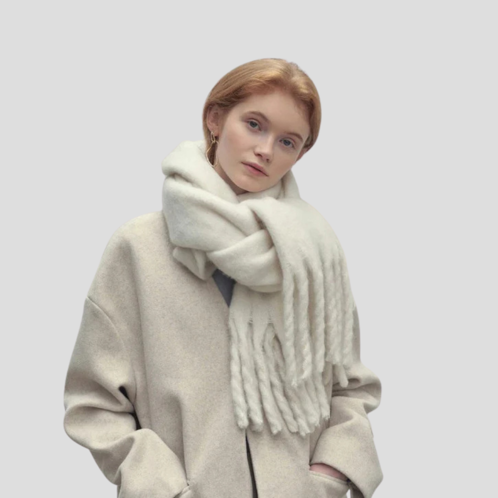 Écharpe à pompons pour femme