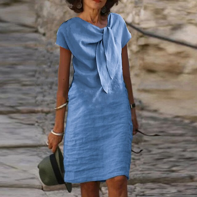 Delphine – Robe Gaine Élégante à Manches Courtes pour Femme