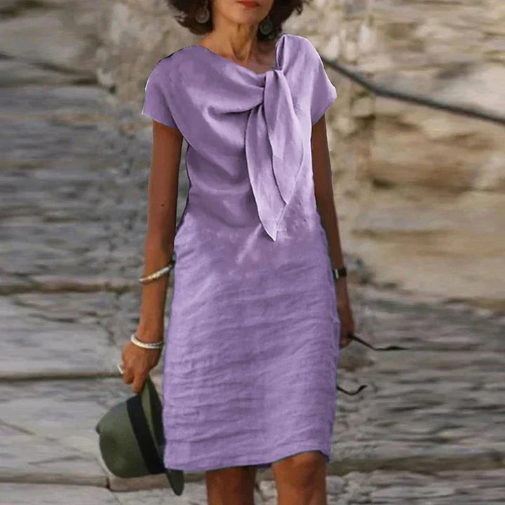 Delphine – Robe Gaine Élégante à Manches Courtes pour Femme