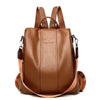 Sac à dos antivol en cuir pour femme