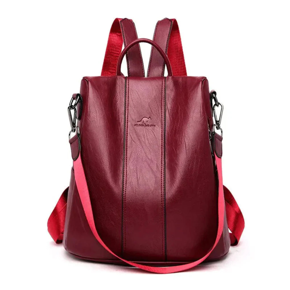 Sac à dos antivol en cuir pour femme