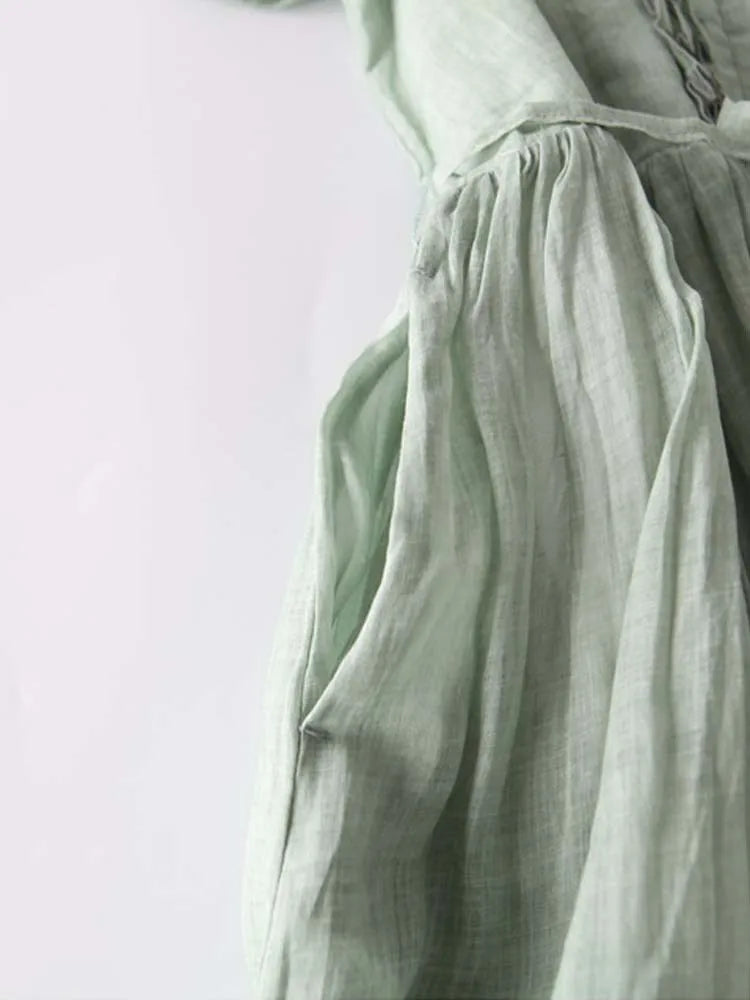 Robe Longue en Lin Légère et Élégante