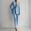 Ensemble blazer et pantalon taille haute élégants pour femme