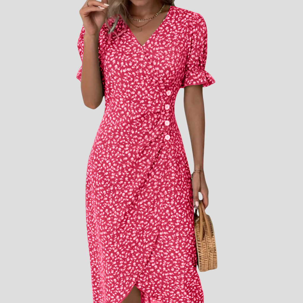 Robe midi fleurie élégante pour femme