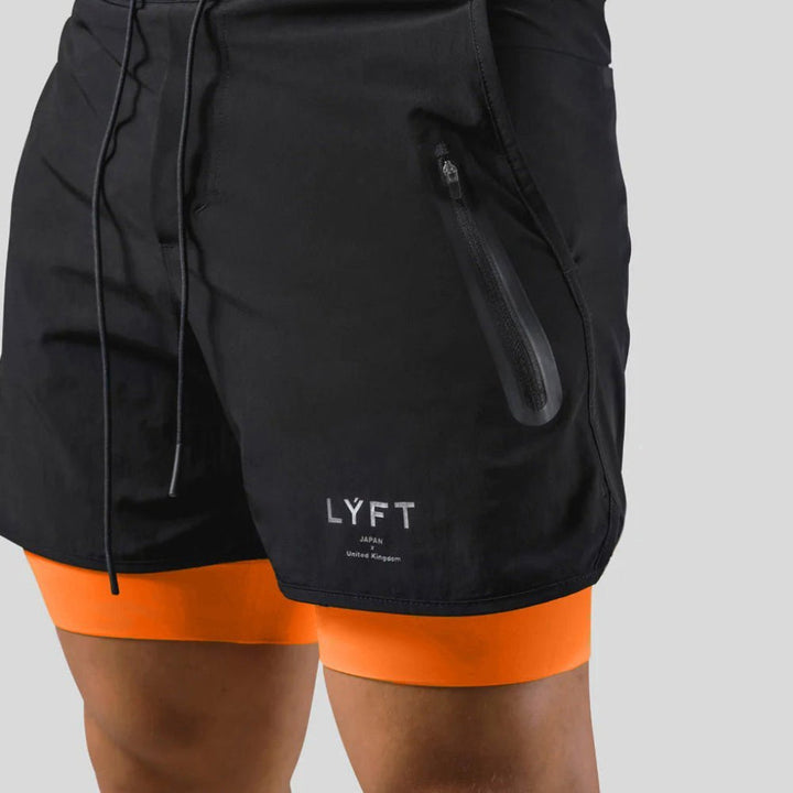 Short de sport et d'entraînement 2 en 1 pour hommes