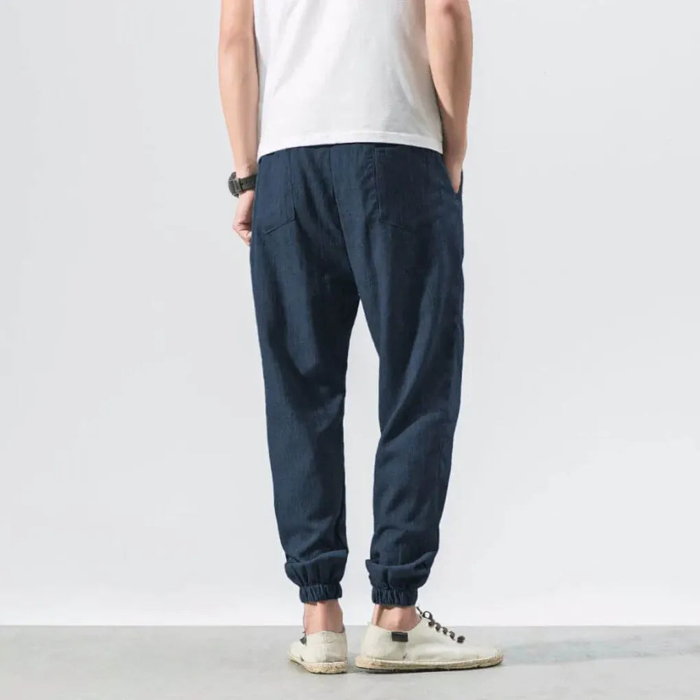 Pantalon confort en coton et lin pour homme – Léger et confortable au quotidien