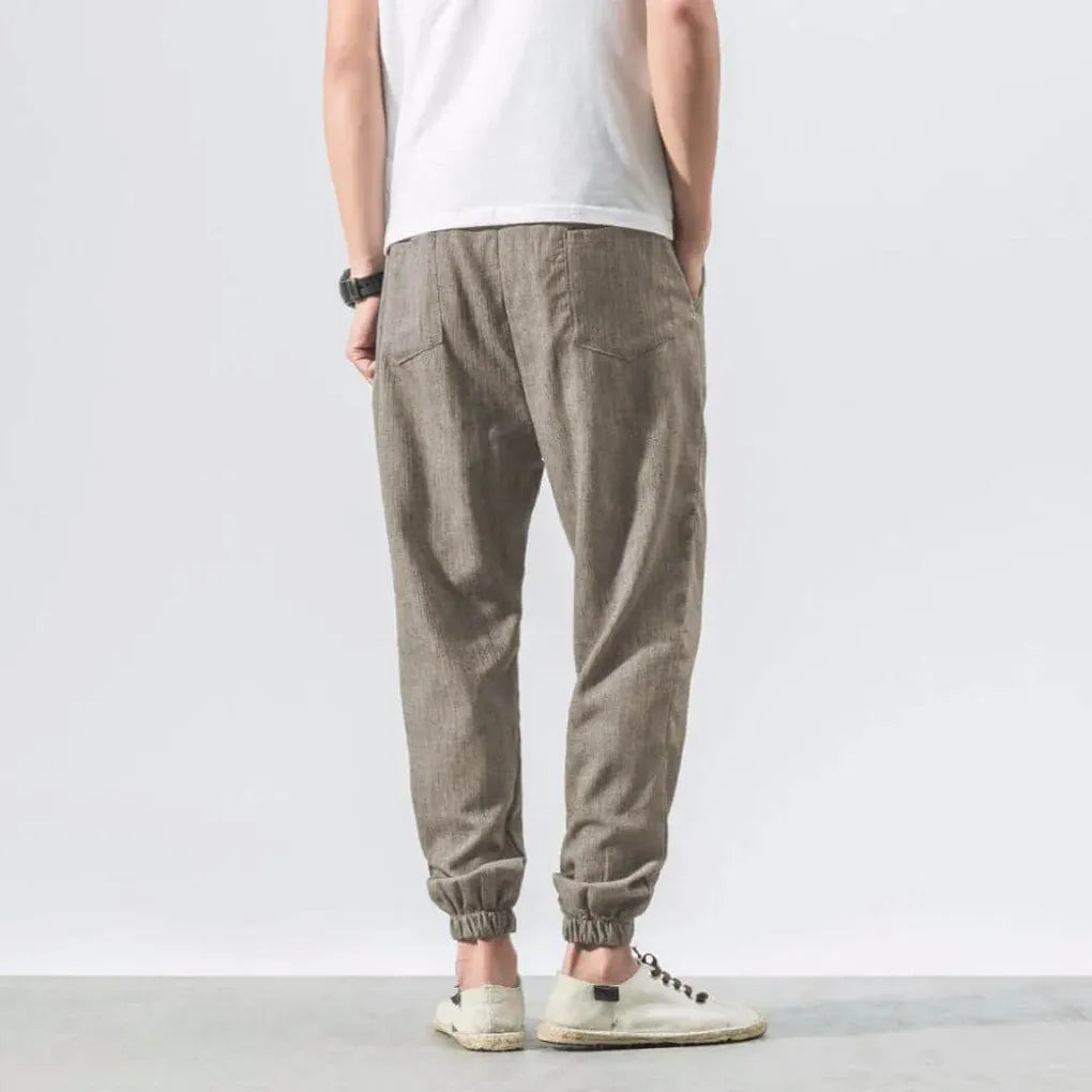 Pantalon confort en coton et lin pour homme – Léger et confortable au quotidien