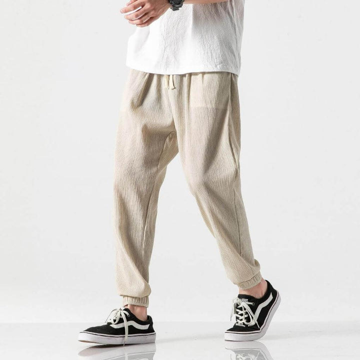 Pantalon confort en coton et lin pour homme – Léger et confortable au quotidien