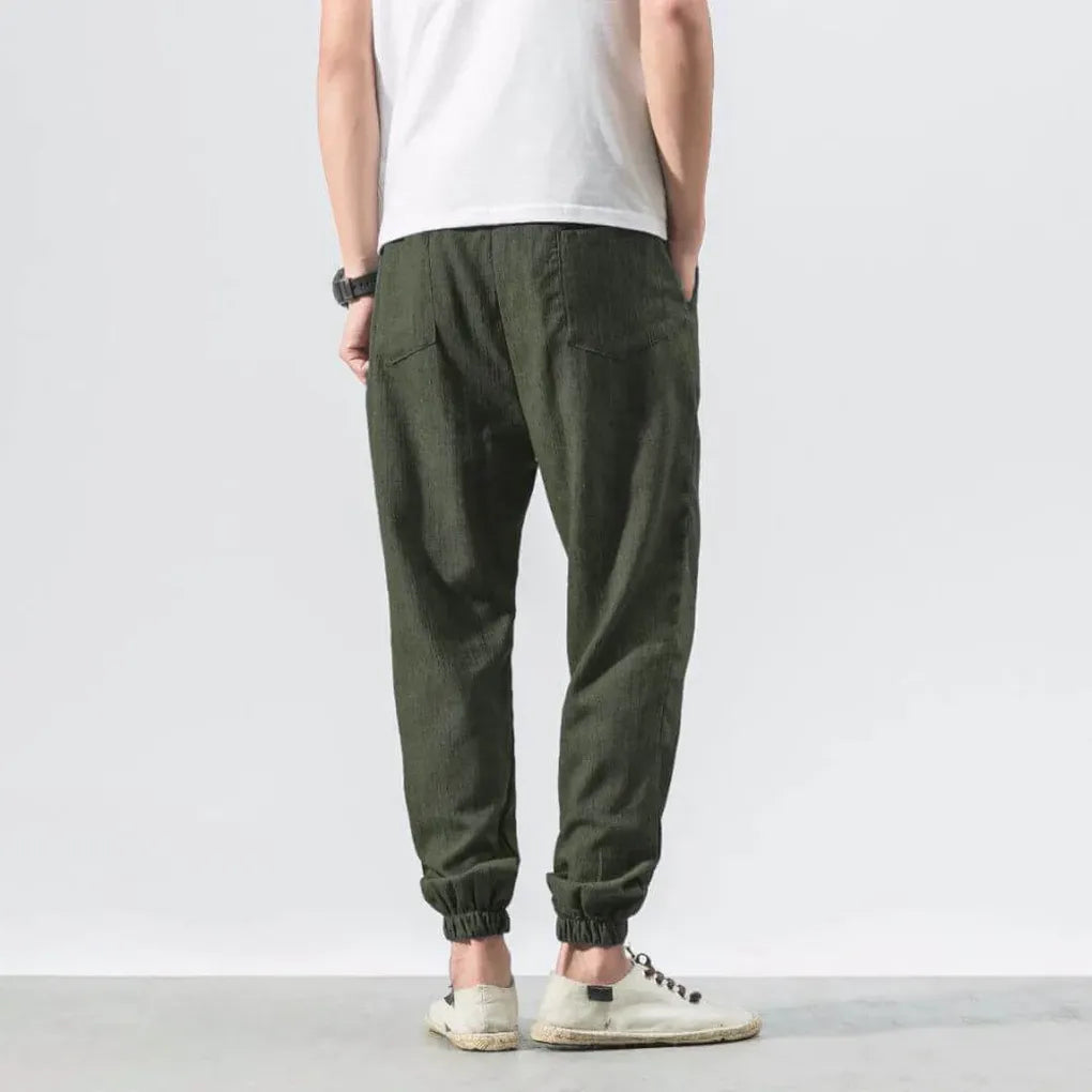 Pantalon confort en coton et lin pour homme – Léger et confortable au quotidien