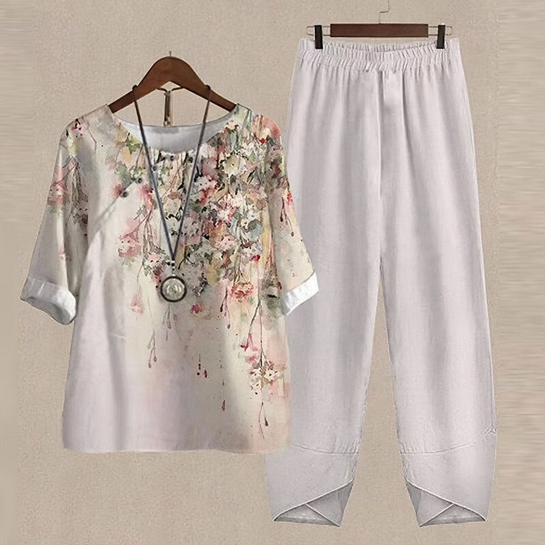 Ensemble 2 pièces floral élégant et parfaitement confortable