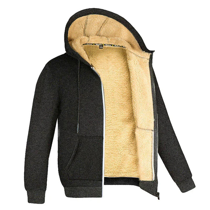 Pull polaire pour homme avec doublure en fourrure