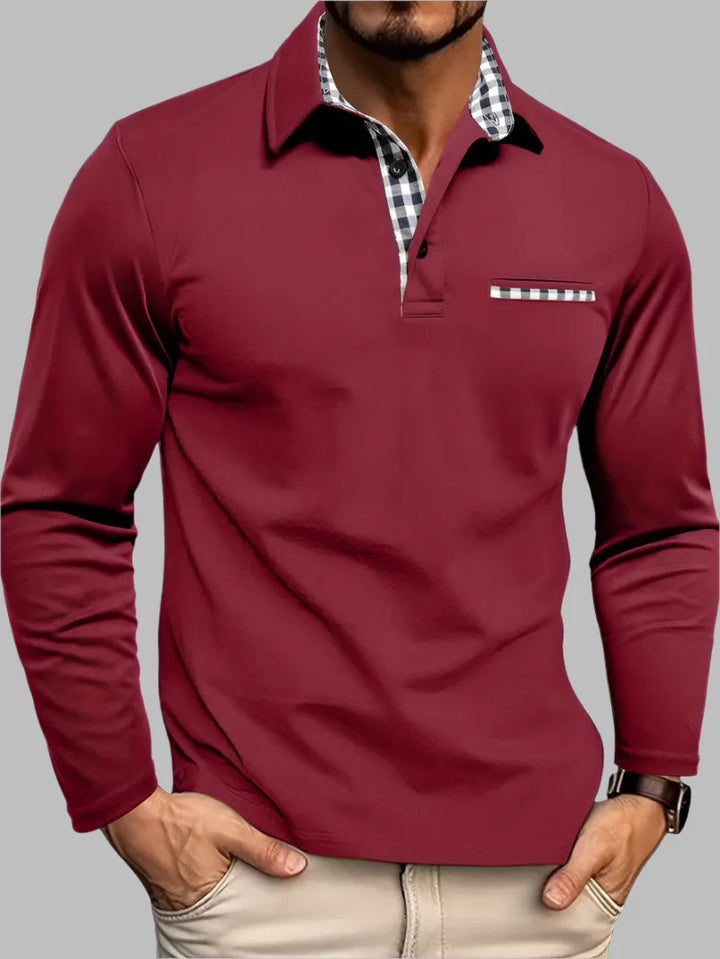 Polo d'été classique à manches longues pour homme