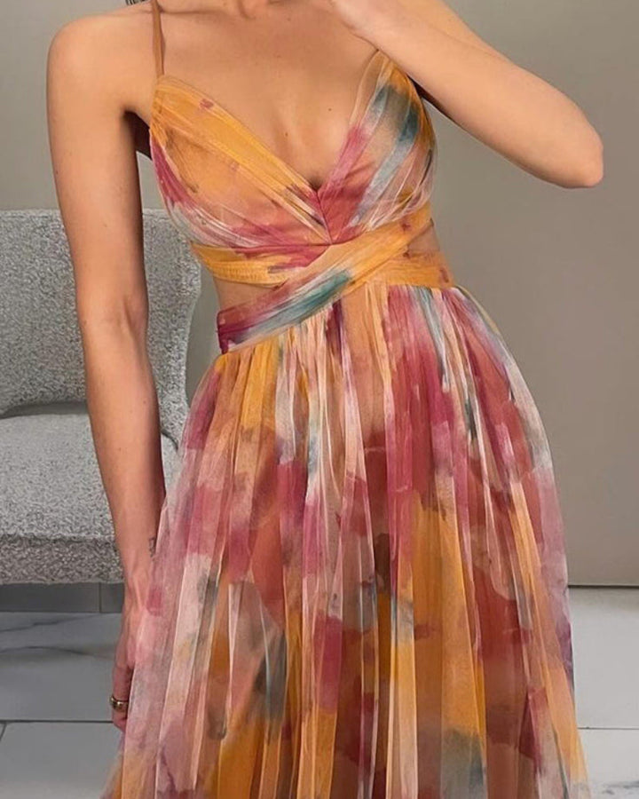Robe longue sexy ajourée pour femme