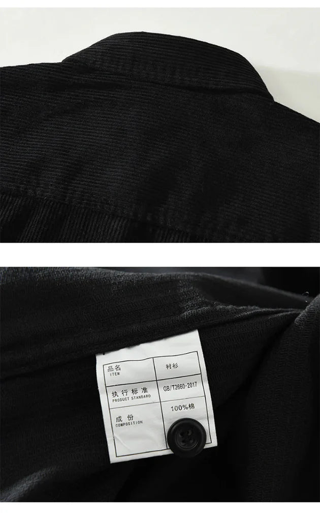 Chemise à manches longues vintage pour homme, style classique