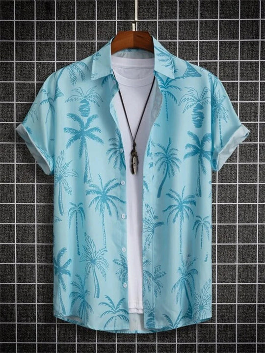 Chemise hawaïenne à imprimé floral 3D