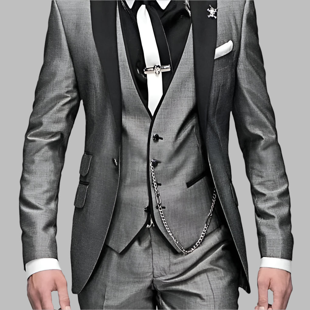 Costume trois pièces en lin pour homme