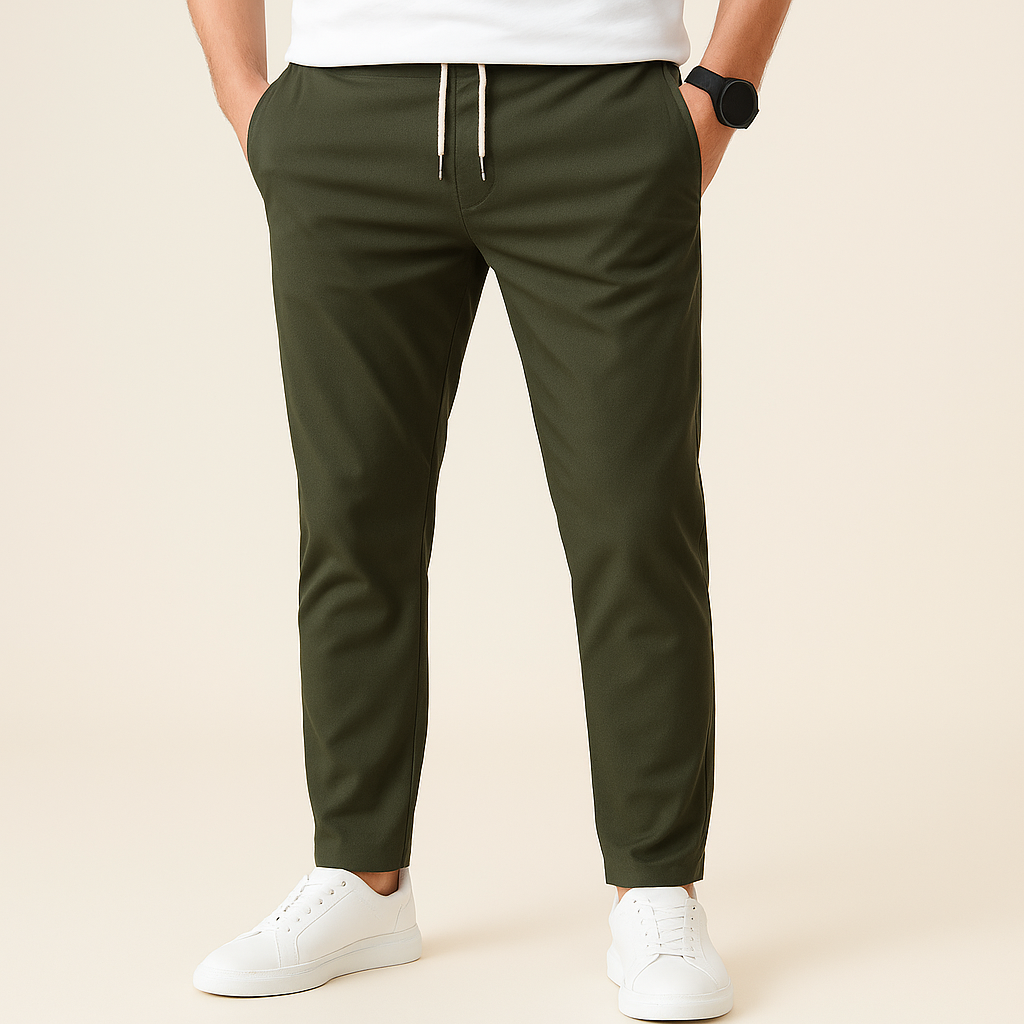 Pantalon slim à cordon de serrage pour homme