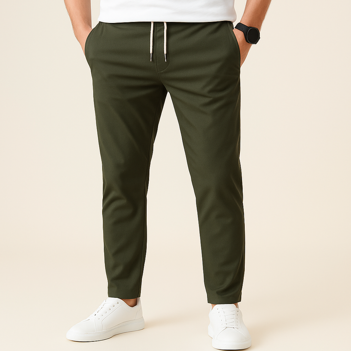 Pantalon slim à cordon de serrage pour homme