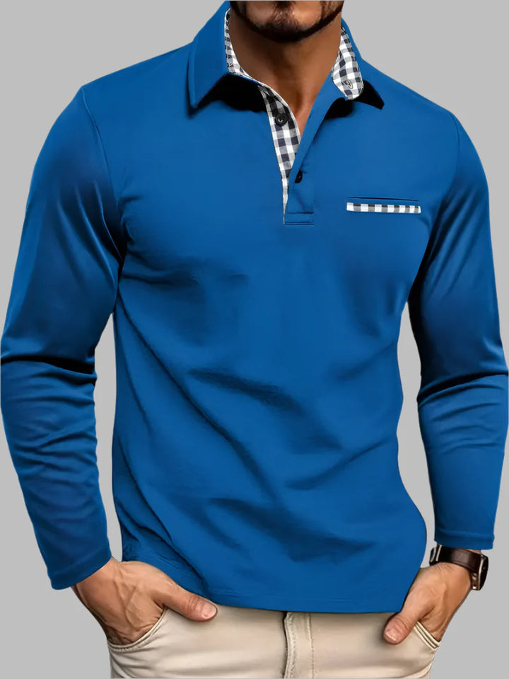 Polo d'été classique à manches longues pour homme
