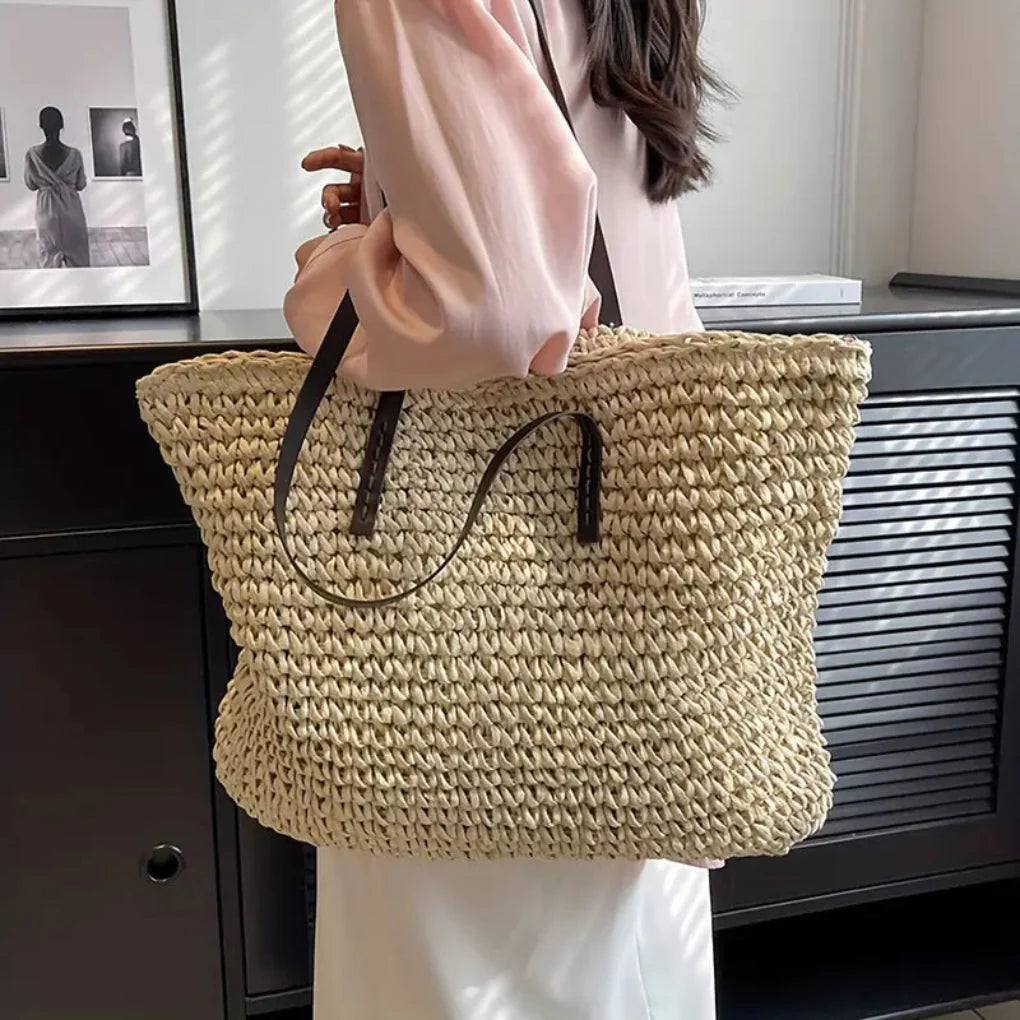 Sac fourre-tout tissé pour femme