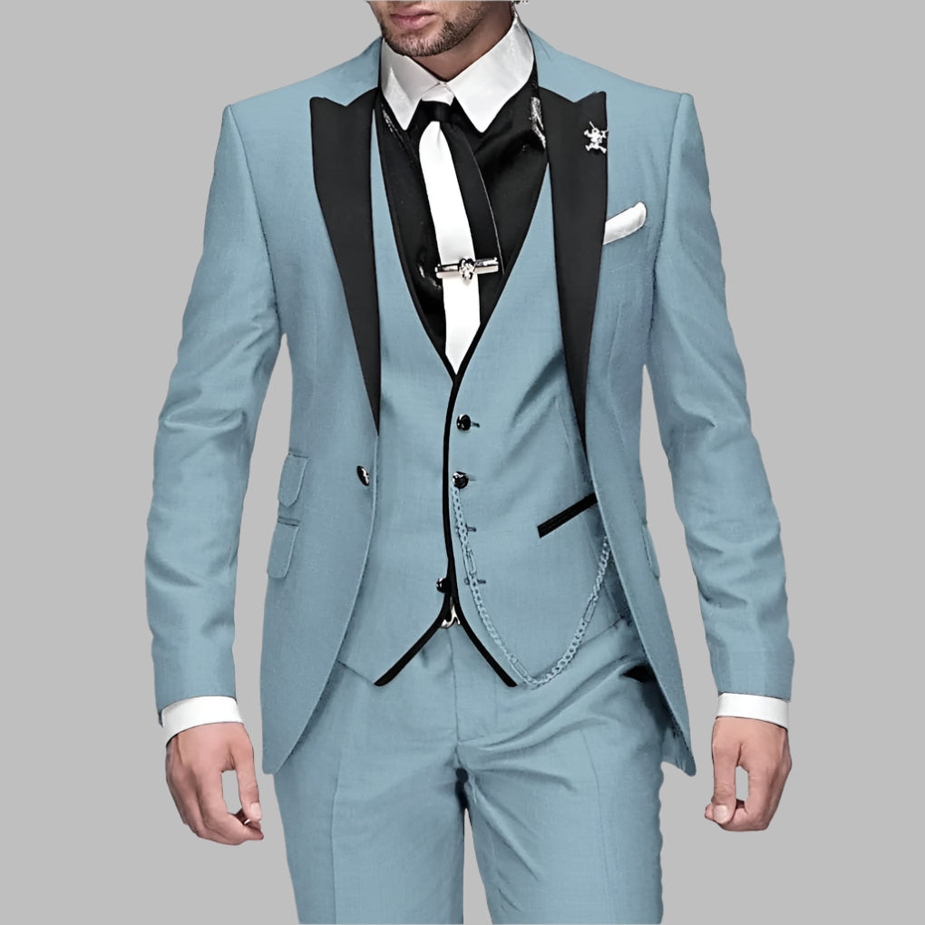 Costume trois pièces en lin pour homme