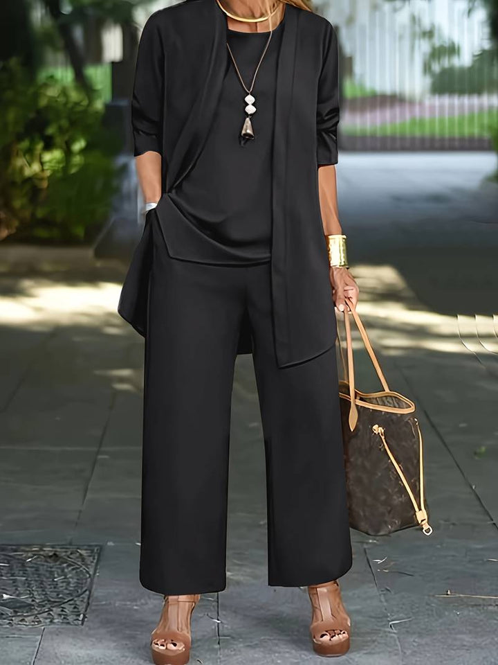 Tailleur-pantalon trois pièces élégant pour femme