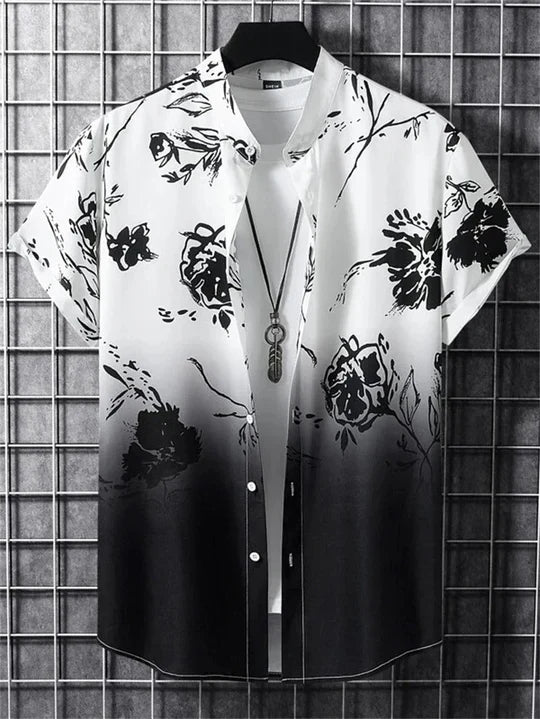 Chemise hawaïenne à imprimé floral 3D